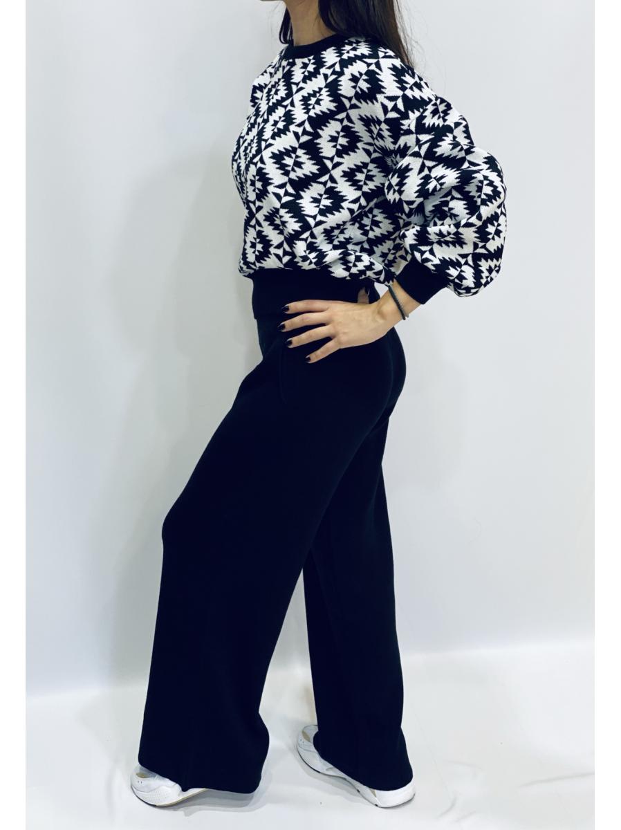 Women's Set Snowflake Black